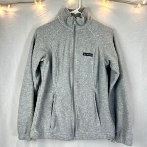 Columbia Bento Springs Full Zip Fleece Jacket Women's S Mock Neck Heather Gray